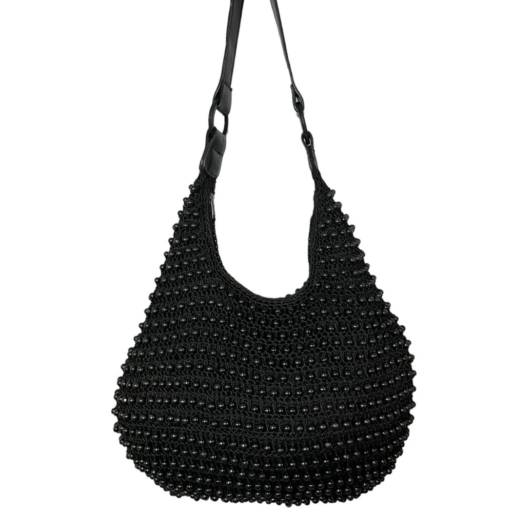 Black Beaded Shoulder Bag - Picture 3 of 7